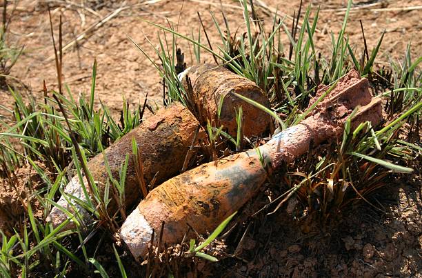 UXO remnants in the field